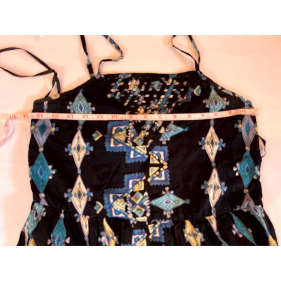 Angle Women Geometric Mini Dress Square Neck Backless Keyhole Black Blue Small - Picture 4 of 6